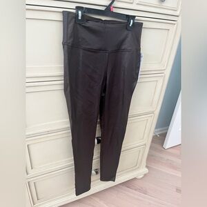 NWT M Seven7 Women's sculpted High Rise Brown “leather effects “ Leggings